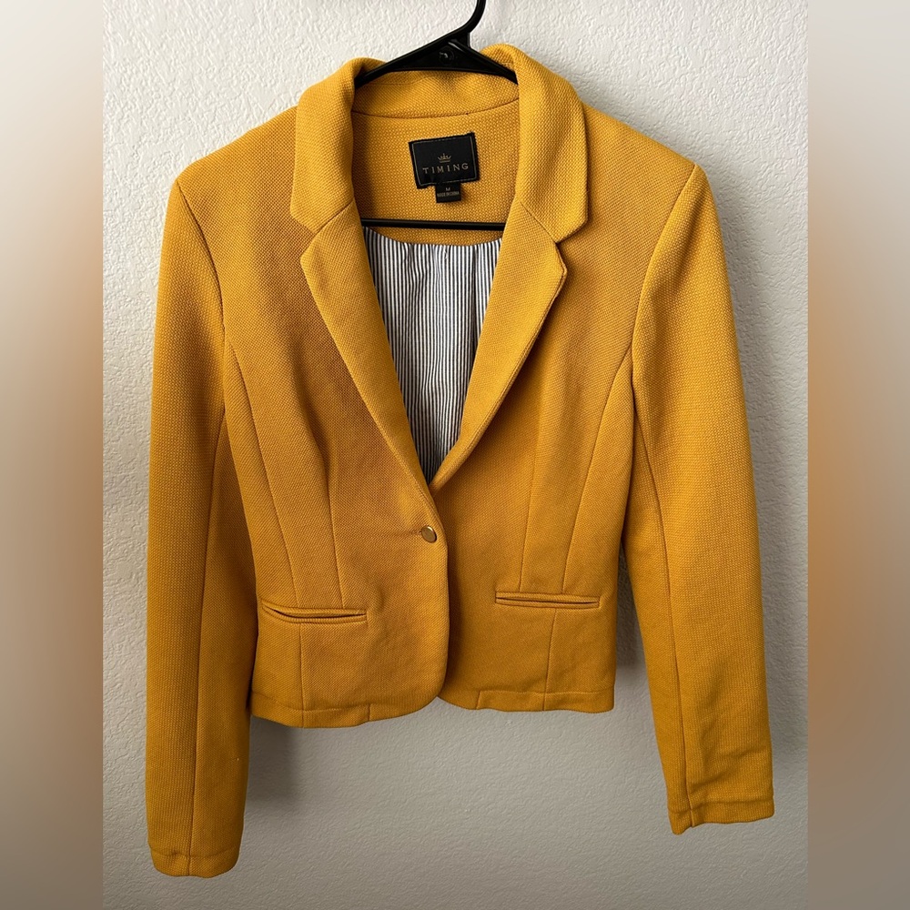 Mustard Yellow Blazer, Size Medium